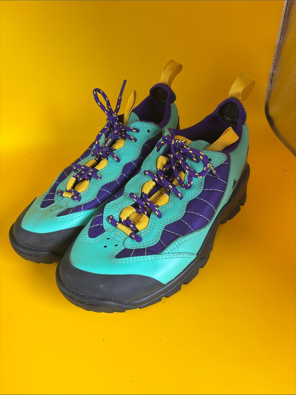 Men ACG Air Teal and Purple Athletic Sneakers - Stylish Everyday Comfort Men 5.5